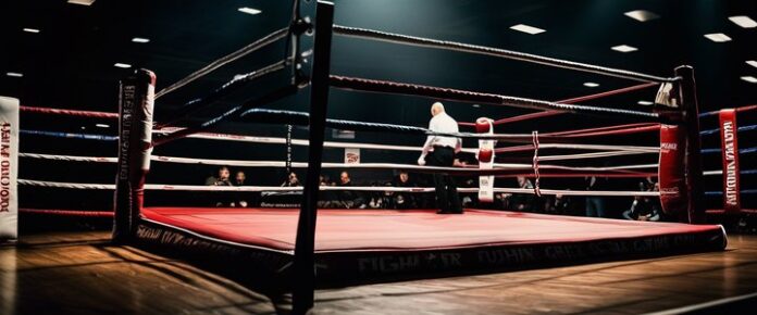 Chris Eubank Jr. stepping on the scale during weigh-in.