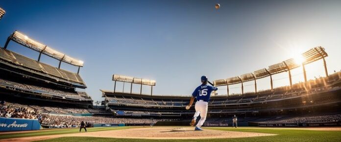 Pete Crow-Armstrong in action during a baseball game against the Dodgers.