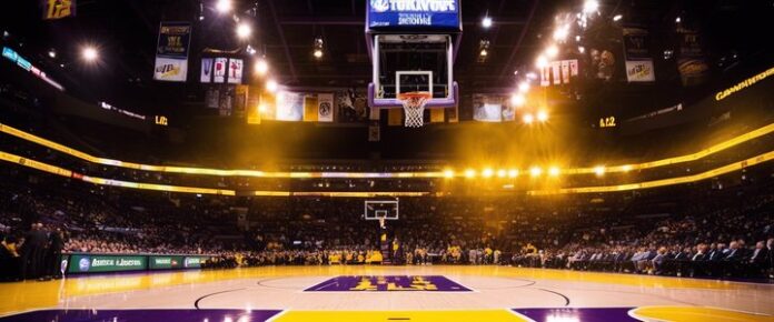 Poker player holding cards at a tournament table.