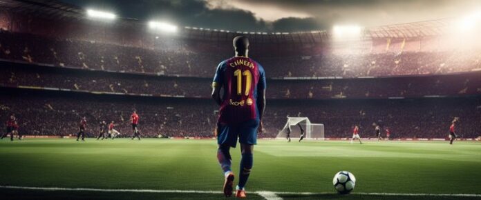 Poker player holding cards at a tournament table.