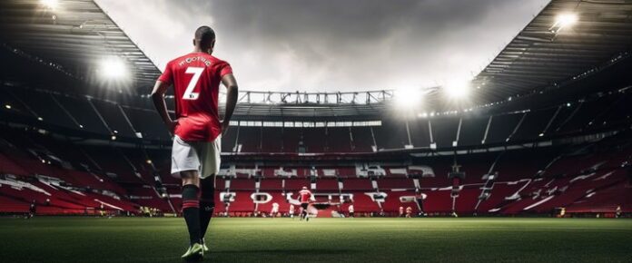 Poker player holding cards at a tournament table.