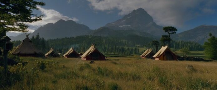 Poker player holding cards at a tournament table.