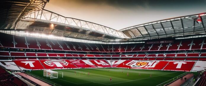 Poker player holding cards at a tournament table.