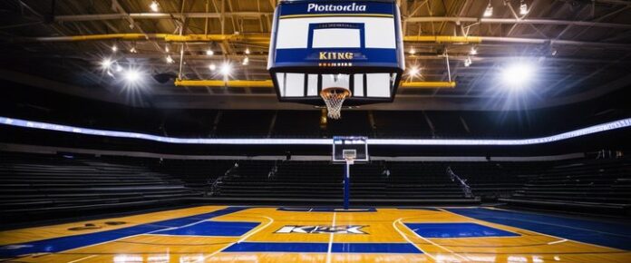 Poker player holding cards at a tournament table.