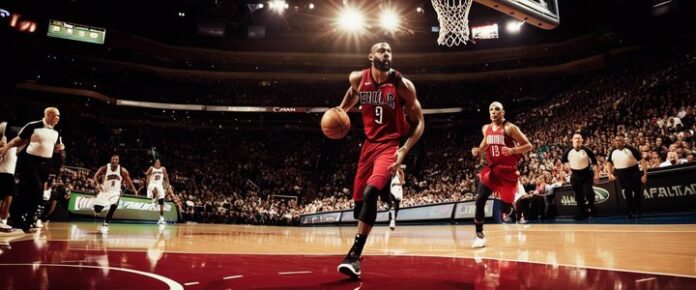 Poker player holding cards at a tournament table.