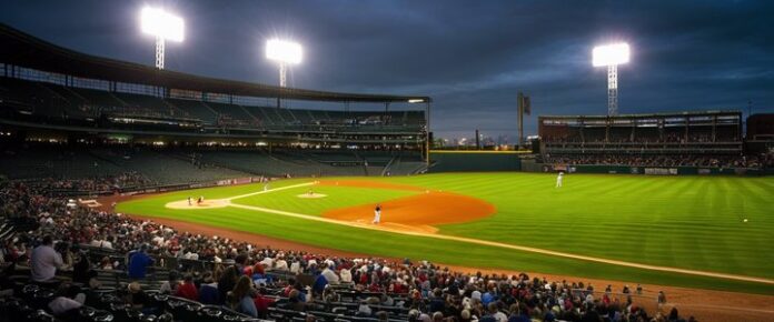Poker player holding cards at a tournament table.