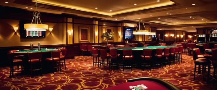 Poker players competing at Harrah's Cherokee main event table.