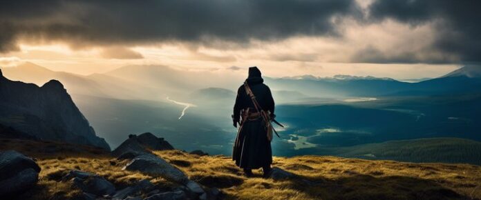 Poker players competing at a tournament table with cards and chips.