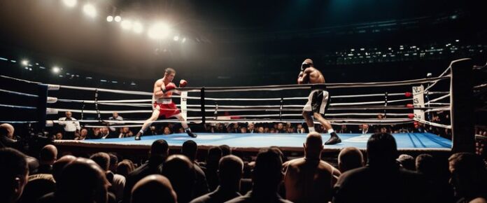 Poker players competing at a tournament table with cards and chips.