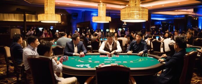 Poker players competing at the inaugural TLPT tournament in Jeju.