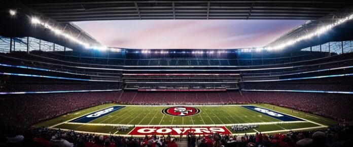 49ers and Cowboys players on football field during game action