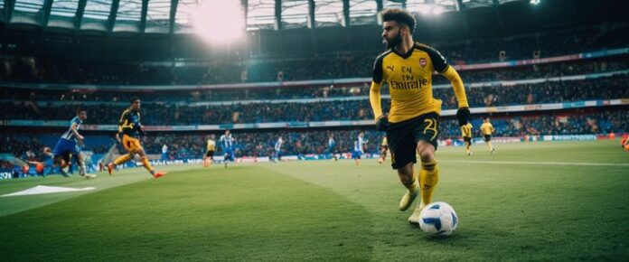 Arsenal's potential new signing in action on the soccer field.