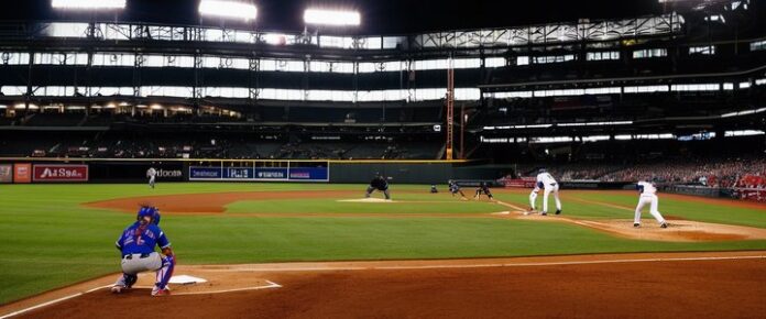 Astros player hitting ball, spoiling Rangers' no-hit bid.