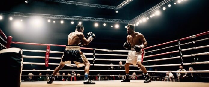 Boxer Naoya Inoue in the ring, throwing a punch.