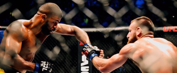 Brendan Allen and Marvin Vettori face off at UFC press conference.