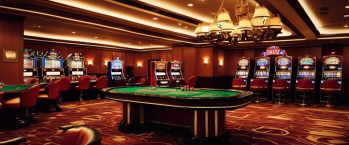 Casino staff participating in human trafficking awareness training session.