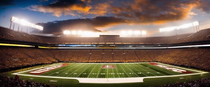 ESPN logo on screen with SEC football schedule displayed.