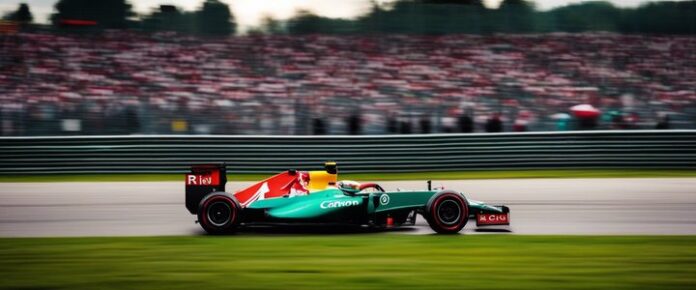 Fernando Alonso racing alongside Michael Schumacher at Imola.