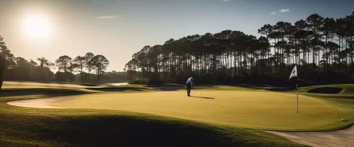 Golfer Hughes tees off at Myrtle Beach tournament.