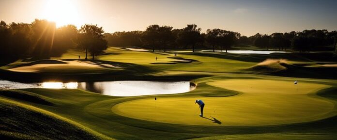 Golfer Xander Schauffele in action at PGA tournament.