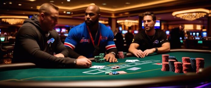 James Cook playing poker at a tournament table.