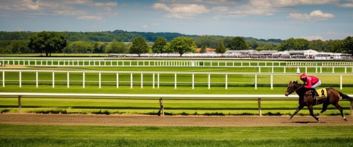 Jockey riding Wesley Ward's juvenile filly Satisfied Mind in a horse race.