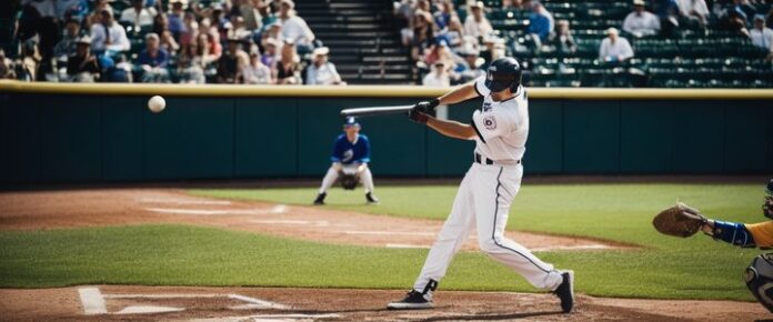 Kyle Schwarber batting during a baseball game.