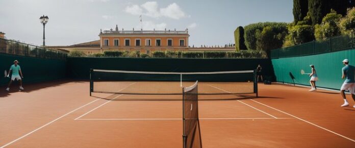 Naomi Osaka in action during a tennis match in Rome.