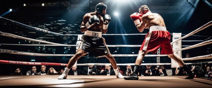 Naoya Inoue throwing a punch in the boxing ring.