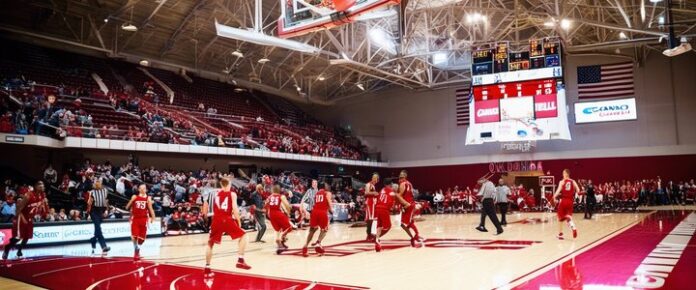 Oklahoma men's basketball team in action on the court.