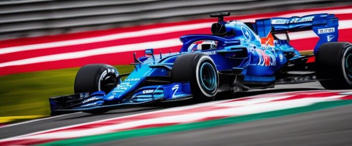 Oscar Piastri in his F1 car, racing on a track.