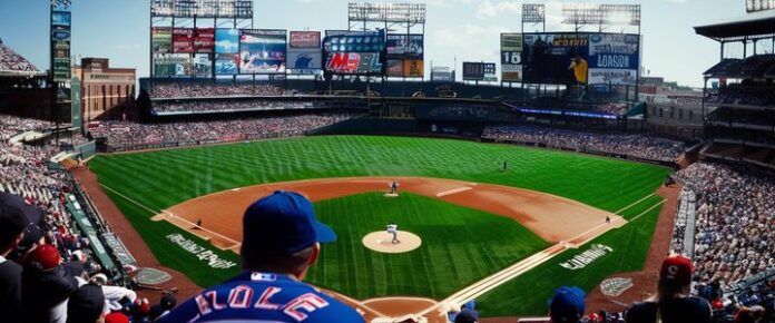 Poker player holding cards at a tournament table.