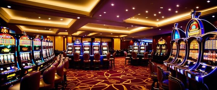 Poker player placing bet at a casino table.