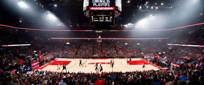 Poker players competing at a tournament table.
