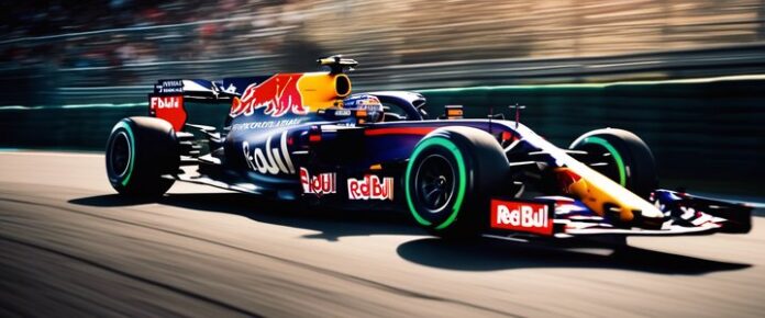 Red Bull Formula 1 car with new Imola GP updates on track.