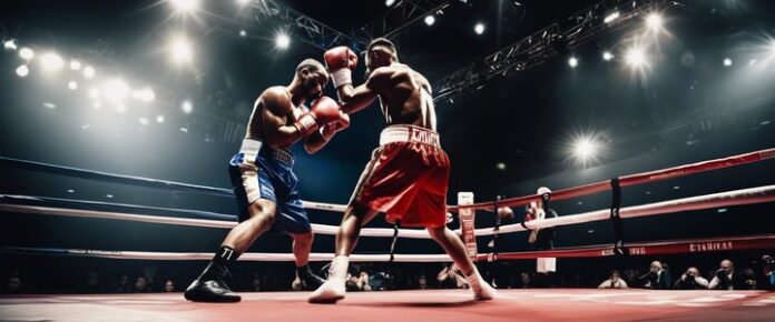 Rolly Romero in action during a welterweight boxing match.