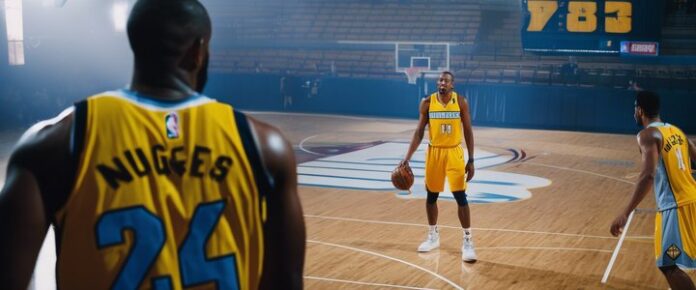 Russell Westbrook in action on the basketball court during a game.