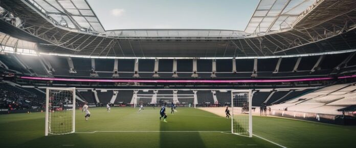 Soccer players competing in Concacaf Champions Cup match.