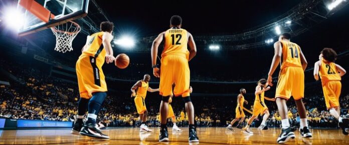 Steph Curry and Jimmy Butler on court together during a game.