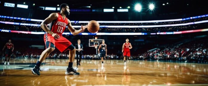 Stephen Curry clutching hamstring in apparent pain on court.