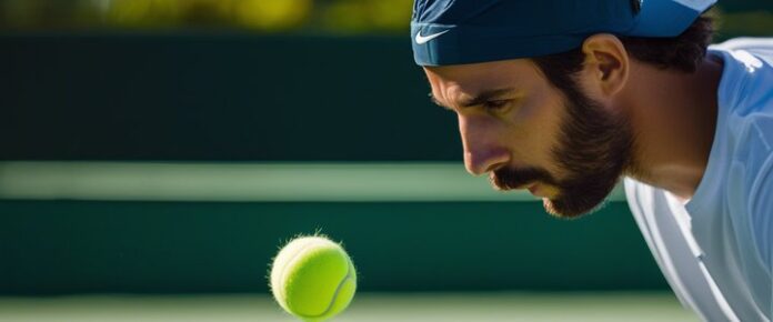 Tennis player Jack Draper in action on the court.