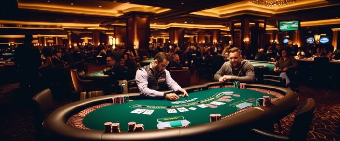 Tuyen Dieu holds WSOP Circuit ring at poker table.