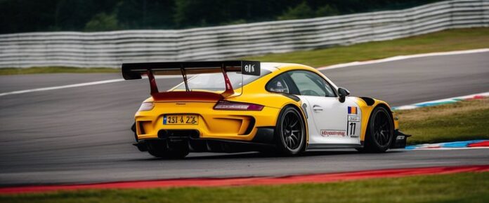 Verstappen testing GT3 car at Nurburgring track.
