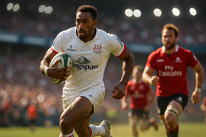 Professional rugby image for Lions roar past Ulster in a try‑fest at Ellis Park despite Baloucoune’s hat‑trick