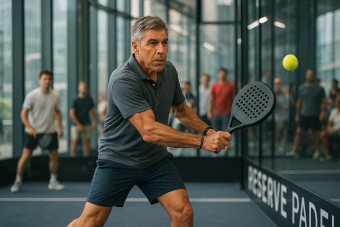 Professional tennis image for Chris Fowler Swaps the Broadcast Booth for a Padel Court at 63